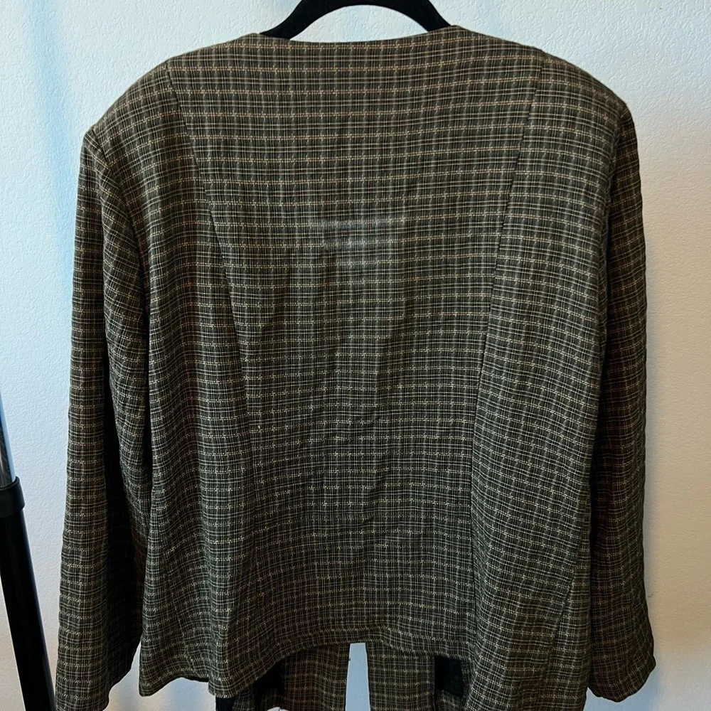 𝅺vintage Betsy’s Things Women’s Green‎ Plaid Blazer Fits M/L